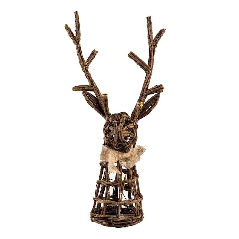 Rattan Deer Head, 20" | At Home