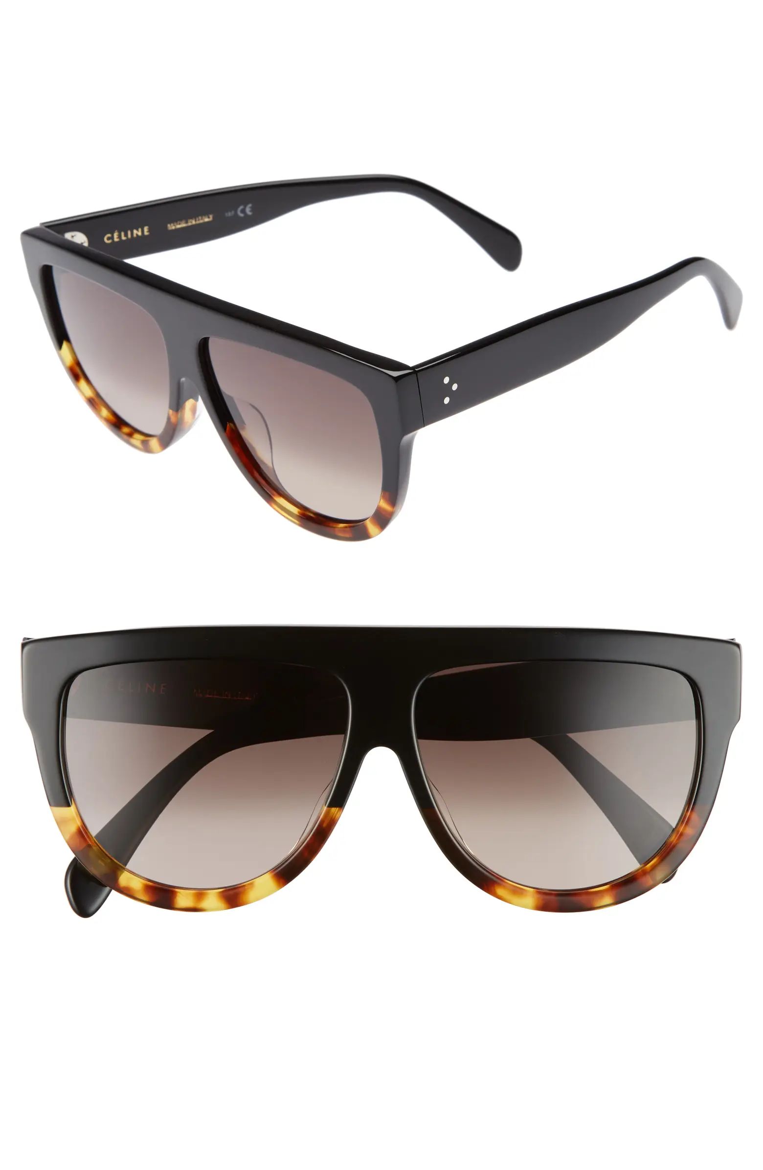 Céline Special Fit 60mm Flat Top Sunglasses | Nordstrom