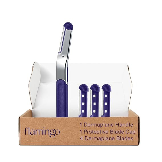 Flamingo Dermaplane Starter Set, Face Razors for Women, Smooth Skin, 1 Handle, 4 Refillable Derma... | Amazon (US)