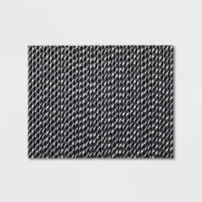 40ct Gold/Black Foil Halloween Disposable Paper Straws  - Hyde & EEK! Boutique™ | Target