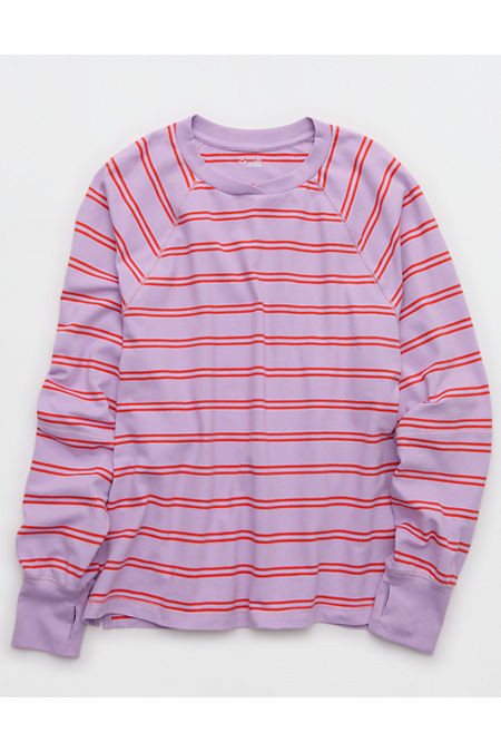 OFFLINE By Aerie Pique Long Sleeve T-Shirt Women's Lively Lilac XXS | American Eagle Outfitters (US & CA)