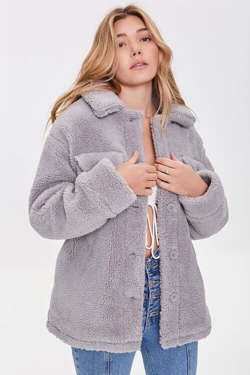 Faux Shearling Button-Up Coat | Forever 21 (US)