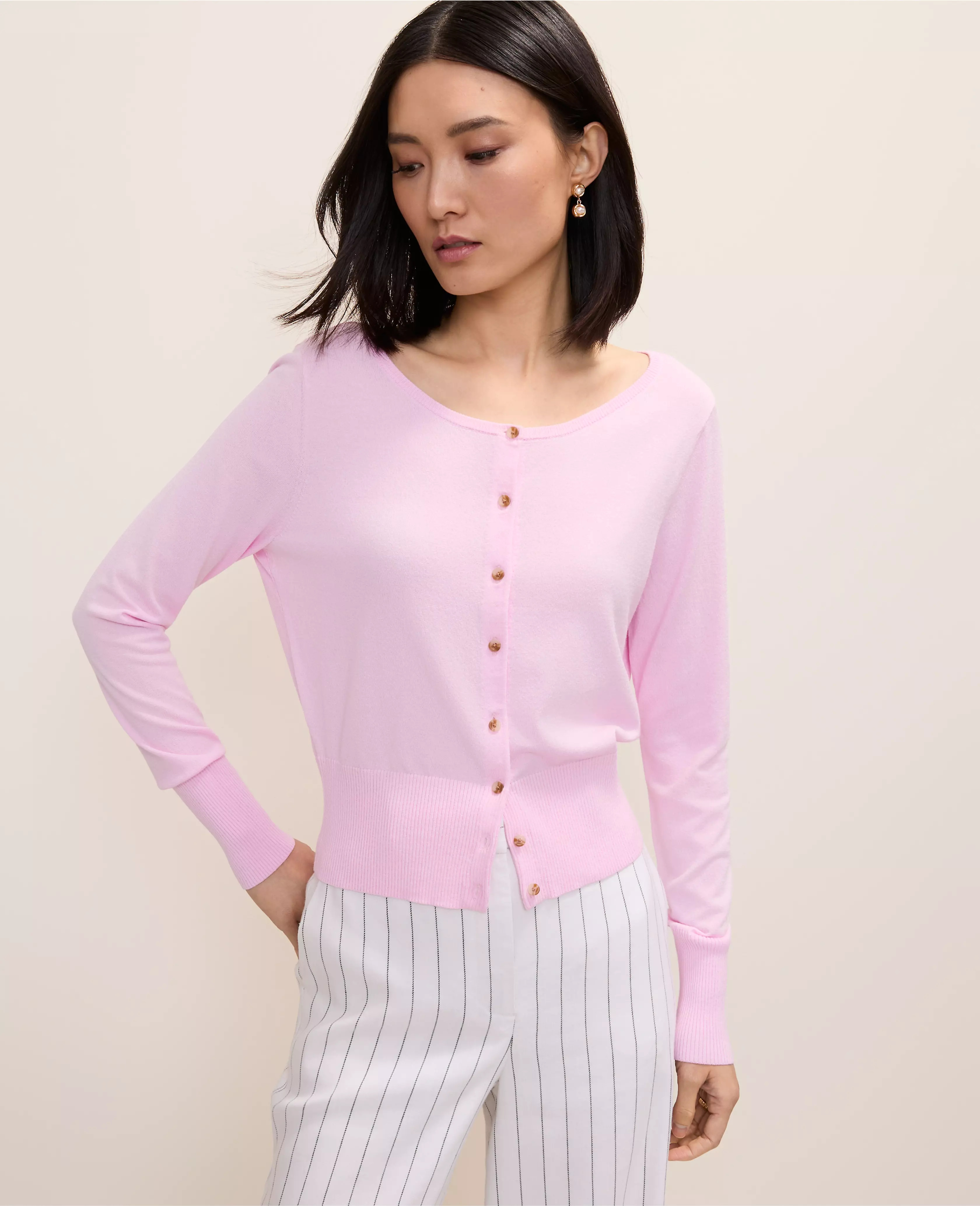 Scoop Neck Cardigan | Ann Taylor