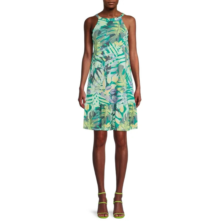 Time and Tru Women's Printed Halter Dress - Walmart.com | Walmart (US)