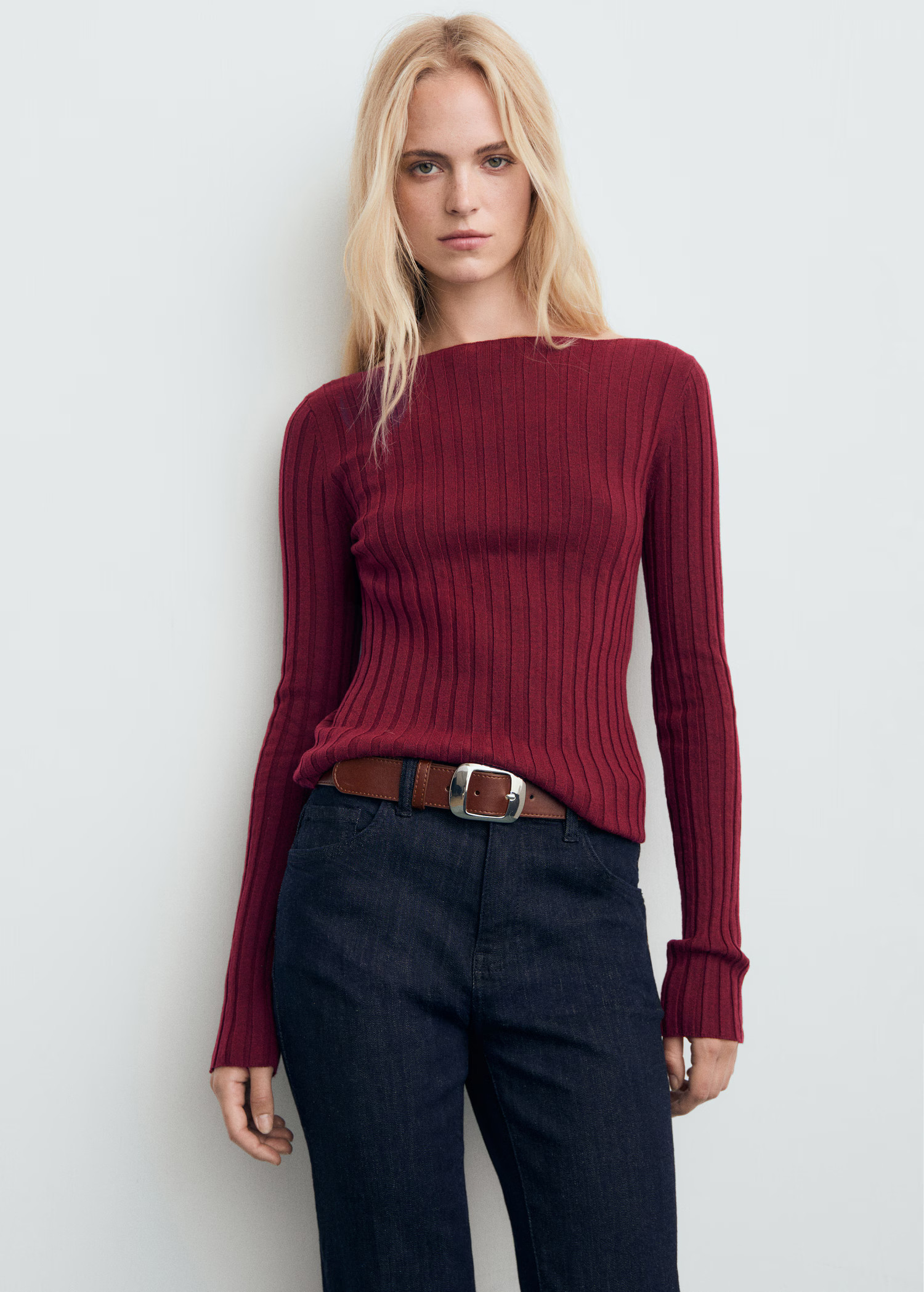 Boat neck ribbed sweater | Mango (US/MX/AU)