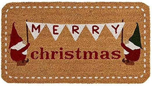 Mud Pie Merry Gnome Doormat, Brown, 16 1/2"" x 30""" | Amazon (US)