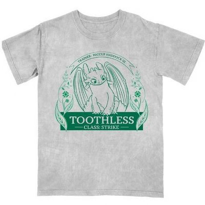 How To Train Your Dragon Toothless Leaf Circle Women's Gray Mineral Wash Crew Neck Short Sleeve T-shirt-Medium | Target
