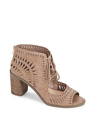 Tarita Block-Heel Leather Sandals | Saks Fifth Avenue OFF 5TH