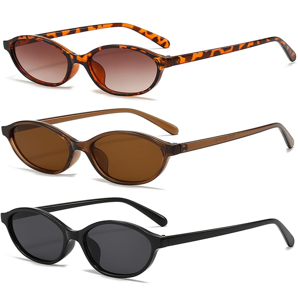 Retro Oval Cat Eye Sunglasses for Women 90s Trendy Small Lightweight Y2k Narrow Sunnies Cateye UV... | Amazon (CA)