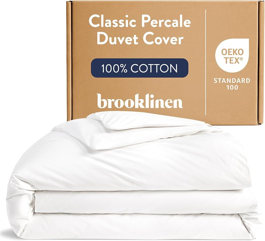 Brooklinen Luxury Percale Duvet Cover – 100% Cotton, Cool, Crisp, Extra-Long Corner Ties, Butto... | Amazon (US)