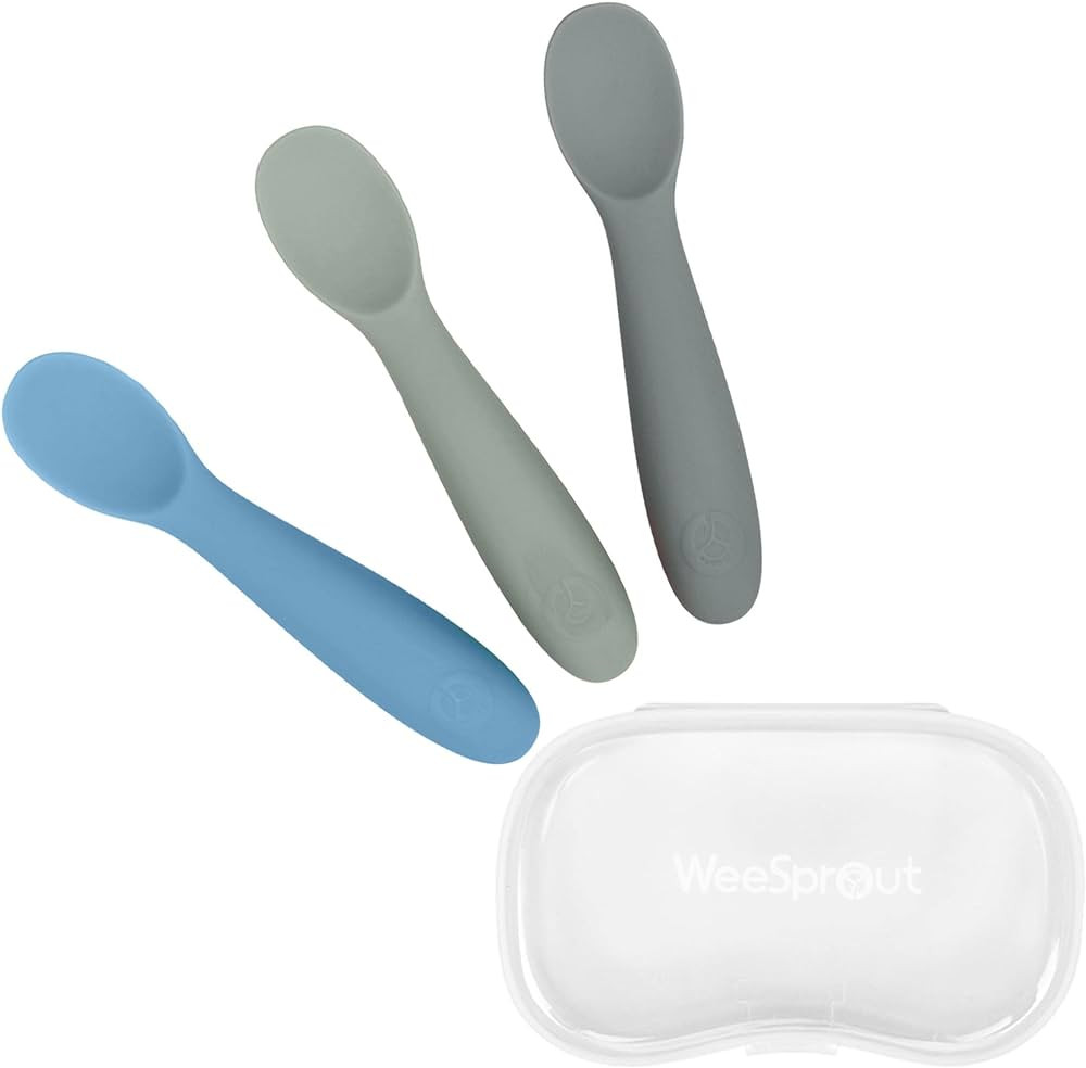 WeeSprout Baby Spoons for Self Feeding 6 Months +, Soft & Chew Proof Durable Silicone Utensils fo... | Amazon (US)