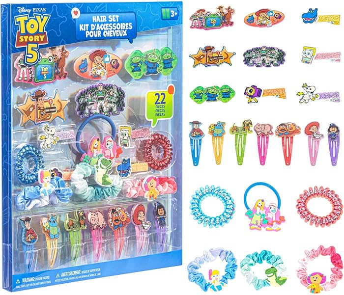 Disney Toy Story Hair Accessories Set for Girls, Hair Clips, Bows, Scrunchies, Hair Ties Set, Gre... | Amazon (US)