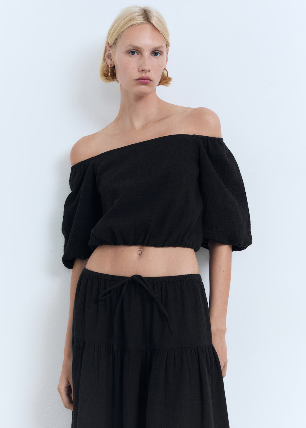 Puffed sleeves cotton blouse - Women | MANGO USA | Mango (US/MX/AU)