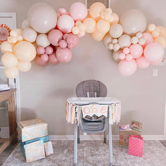 Boho Dusty Rose Pastel Pink Cream Peach DIY Balloon Garland Kit | First Birthday Beige Taupe Ball... | Etsy (US)