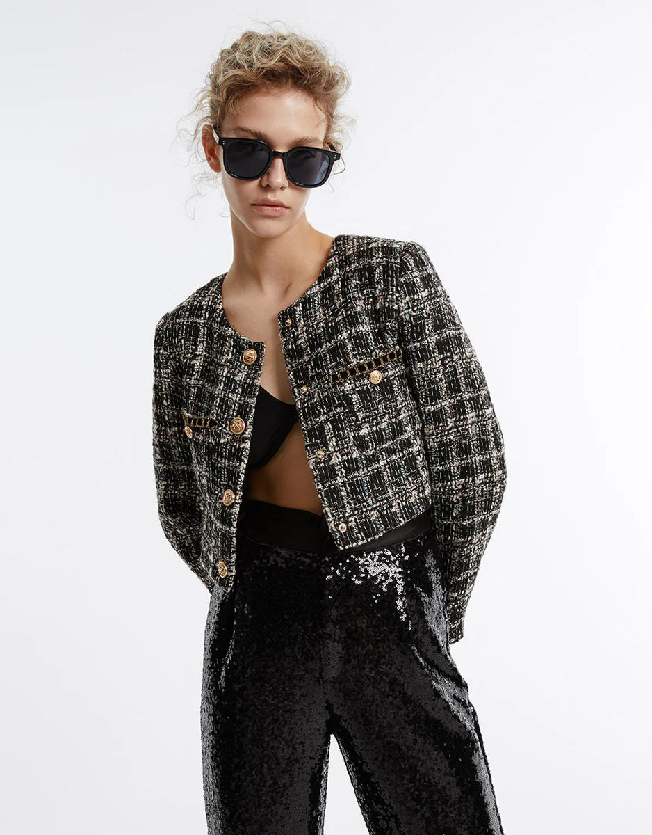 Tweed Button Up Jacket | Urban Revivo
