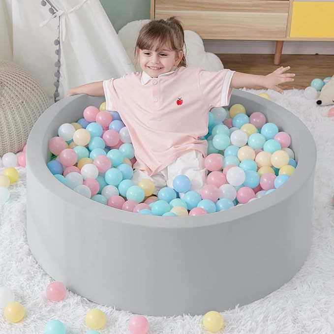 Foam Ball Pit, 35.4"x 11.8" Ball Pits for Toddlers, Soft Round Kiddie Baby Playpen Ball Pool for ... | Amazon (US)
