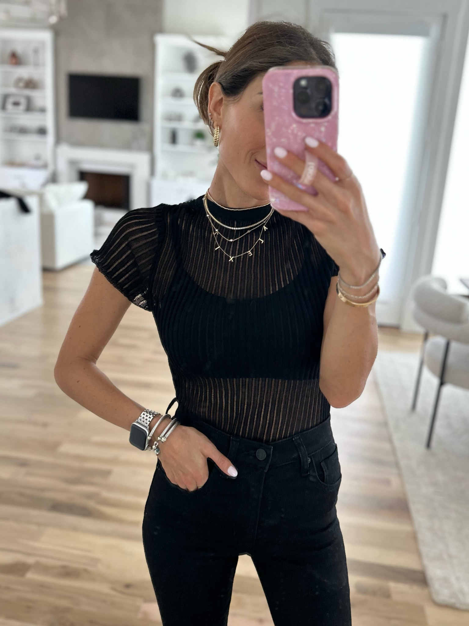 Black sheer top amazon comes in long sleeves too 

#LTKfindsunder100 #LTKfindsunder50