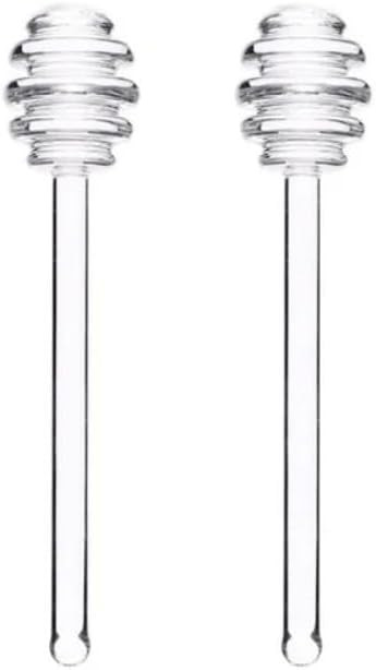 2Pcs Transparent 6" Glass Honey Dipper Sticks Stirring Sticks Server Honey Spoon Dipper Stirrer H... | Amazon (US)