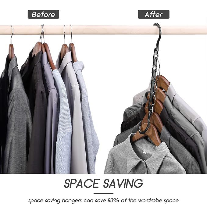 HOUSE DAY Black Magic Hangers Space Saving Clothes Hangers Organizer Smart Closet Space Saver Pac... | Amazon (US)