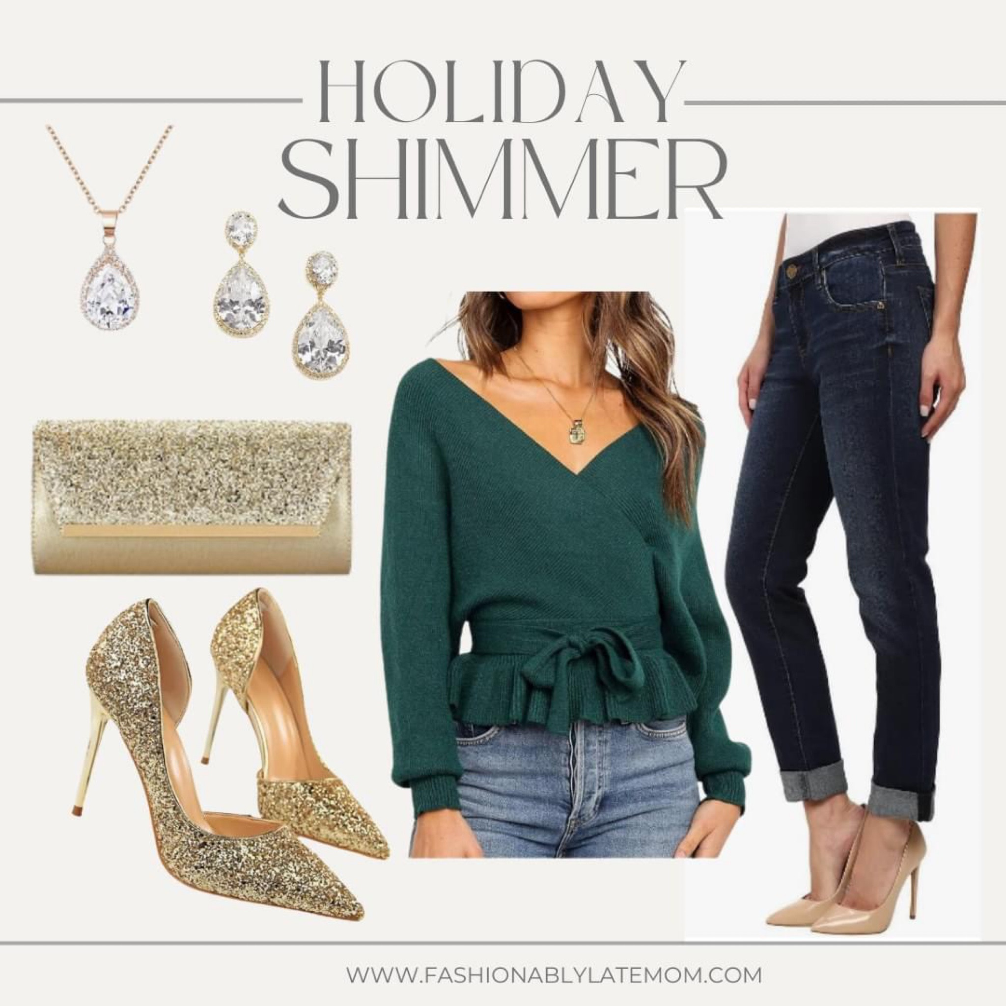 Check out this cute holiday outfit! 
Fashionablylatemom 
High heels 
Amazon fashion 
Sweater 
Jewelry 

#LTKHoliday #LTKGiftGuide #LTKSeasonal