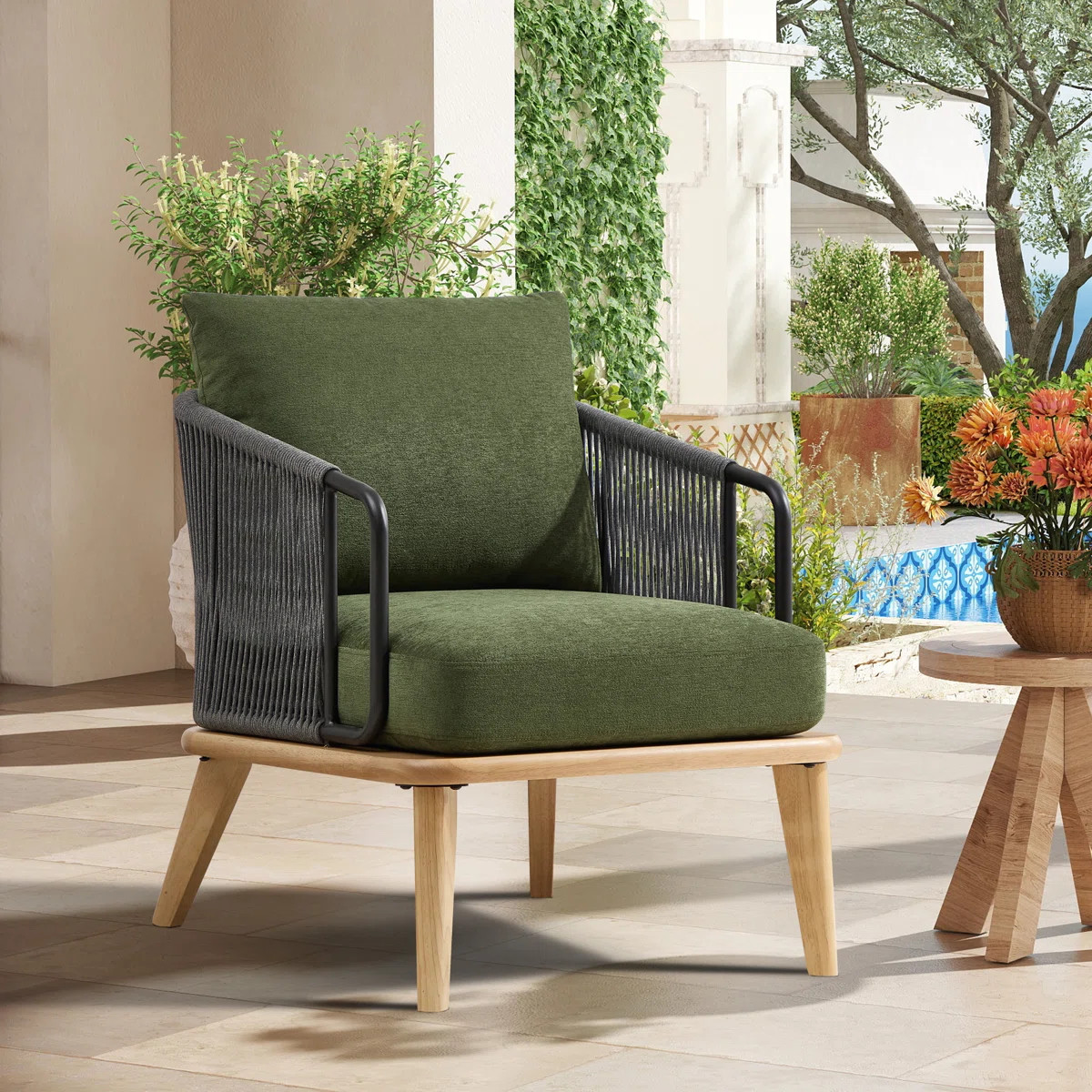 25.9'' Wide Outdoor Lounge Chair With Removable Cushions | Wayfair North America