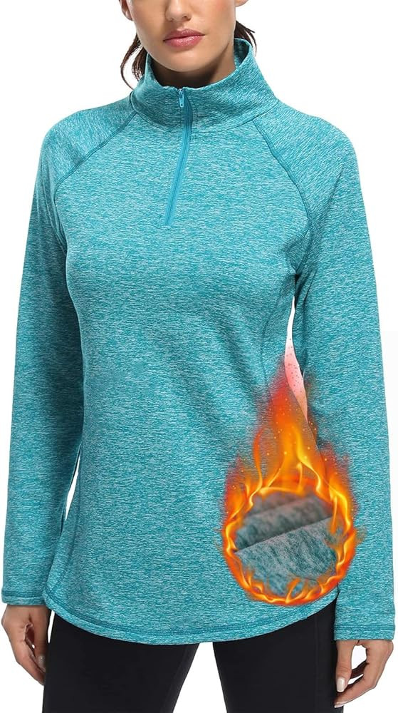Miusey Womens Quarter Zip Running Pullover Jackets Long Sleeve Workout Tops (PRIME) | Amazon (US)