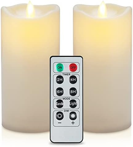 XINBFGRE Flickering Flameless Candles Battery Operated Candles, Led Candles with Remote and Timer... | Amazon (US)