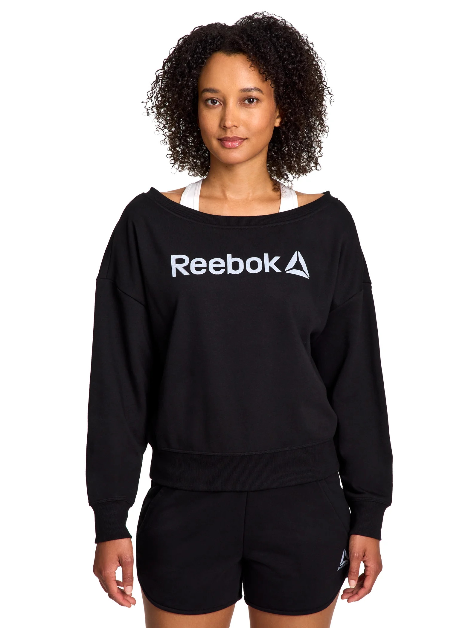 Reebok Women's Studio Off the Shoulder Sweatshirt, Sizes XS-XXXL | Walmart (US)