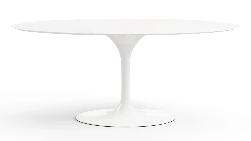 Tulip Table - Oval Tulip Dining Table, White Lacquer | Interior Icons