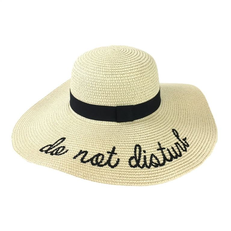 Fashion Culture 'Do Not Disturb' Floppy Sun Hat, Beige | Walmart (US)