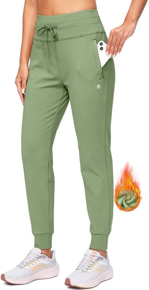 G Gradual Women's Fleece Lined Joggers High Waisted Water Resistant Thermal Winter Sweatpants Run... | Amazon (US)