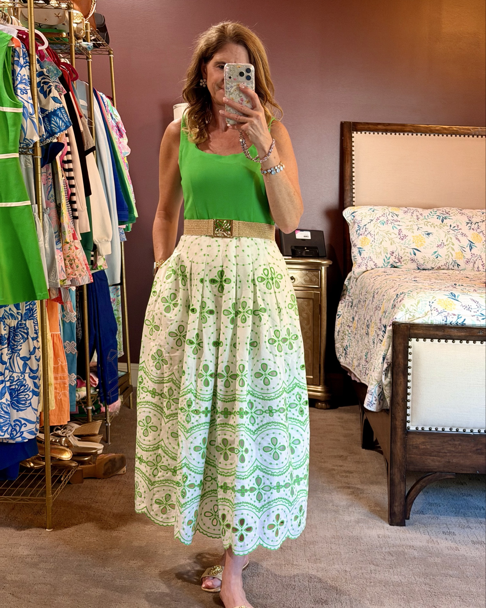 Spring Dress 

This beautiful midi dress  is giving classic spring style and I love it 💚

Wearing a size 4 

Such a pretty, feminine look that works for so many occasions:
✅Brunch
✅Baby/bridal showers
✅Graduations 
✅Weddings 
✅Church
✅Luncheons

Definitely recommend adding this beautiful belt to your cart too! 

green spring outfits
women over 40 fashion
classic spring style
spring skirt outfit
casual spring outfits
spring dresses women
spring style
midi dress
spring outfits 2026 
feminine style outfits

#springoutfits #springstyle #greenoutfit #preppystyle 
#lillypulitzer #classicstyle
#femininefashion #over40style #womenover40fashion
#ltkstyle #ltkfinds #ltkfashion
#springdress #outfitideas #everydaystyle
#resortwear #casualchic



#LTKOver40 #LTKSeasonal #LTKWedding