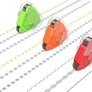 Aechy Curve Roller Stamp for Crafts, Triple Tip Stamp with 9 Colors & 9 Patterns, Stamp Set for K... | Amazon (US)