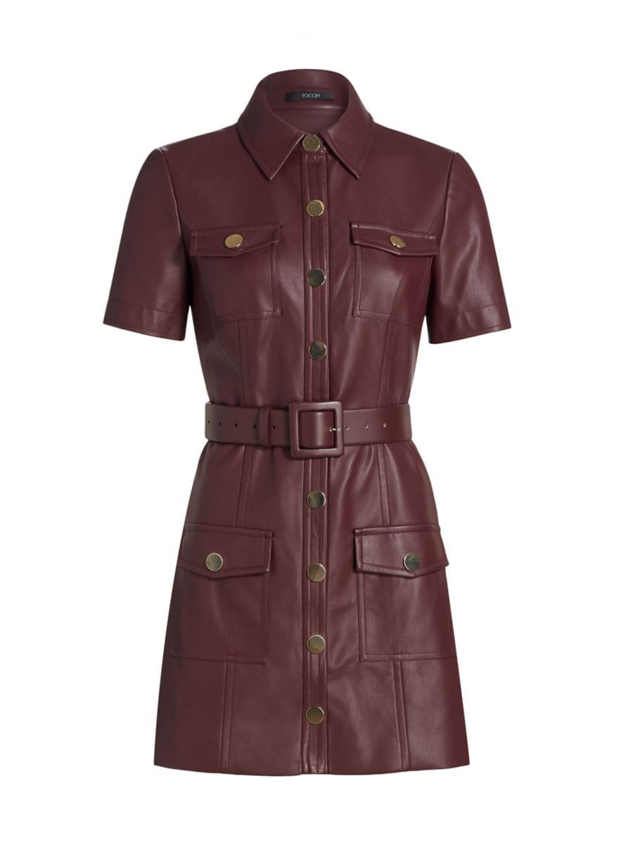 ToccinLydia Faux Leather Belted Minidress | Saks Fifth Avenue