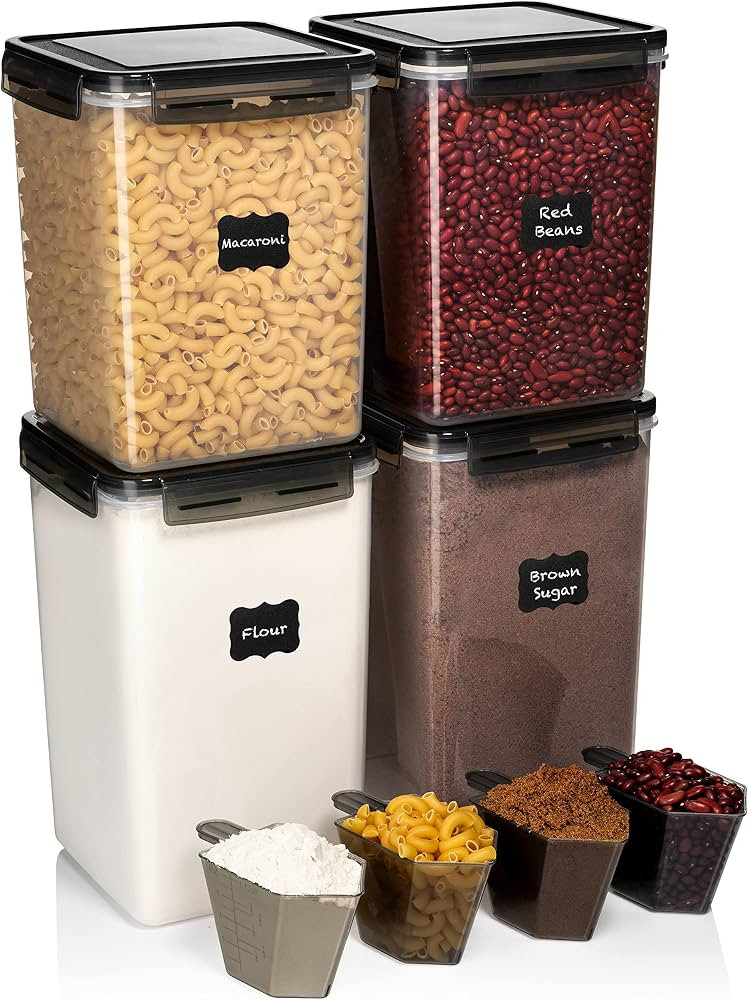 XXL 6.5L / 250 Oz x 2 & XL 5.2L / 175 Oz x 2 - WIDE & DEEP Food Storage Airtight Containers [Set ... | Amazon (US)
