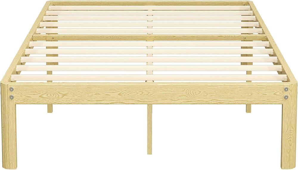 Serenity Series Pine Grain King Size Bed Frame, Thickened and Reinforced Heavy Duty Steel Structu... | Amazon (US)