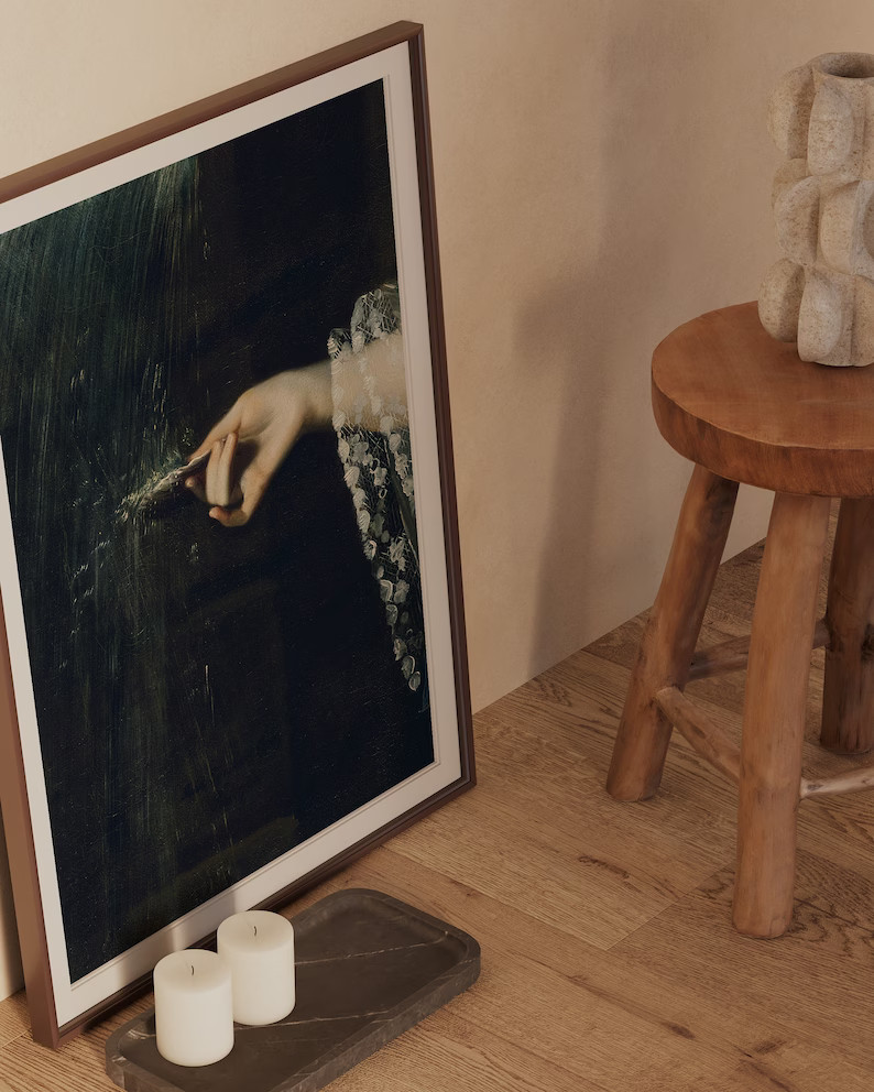 Moody Victorian Woman Hand Art Print Dark Aesthetic Decor, Baroque Wall Art, Renaissance Vintage ... | Etsy (US)