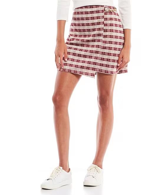 Plaid Double Knit Mini Skirt | Dillard's
