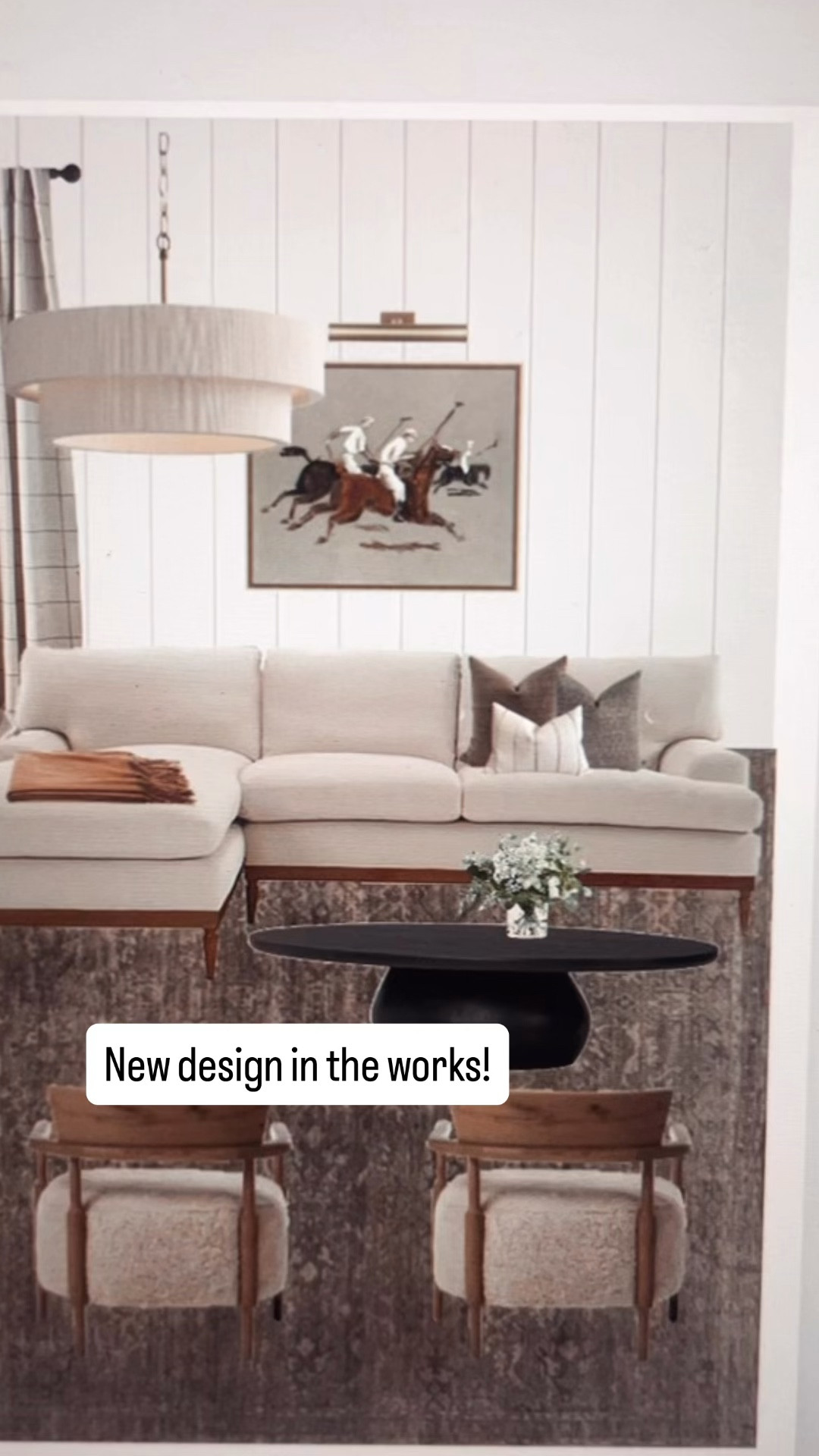 California casual living design with sectional chaise and polo art piece mounted above! A separate reading book for quiet time is a must! ☺️

Love the black oval coffee table and reeded sideboard too! 👏🏻

#LTKSaleAlert #LTKdayinmylife #LTKHome