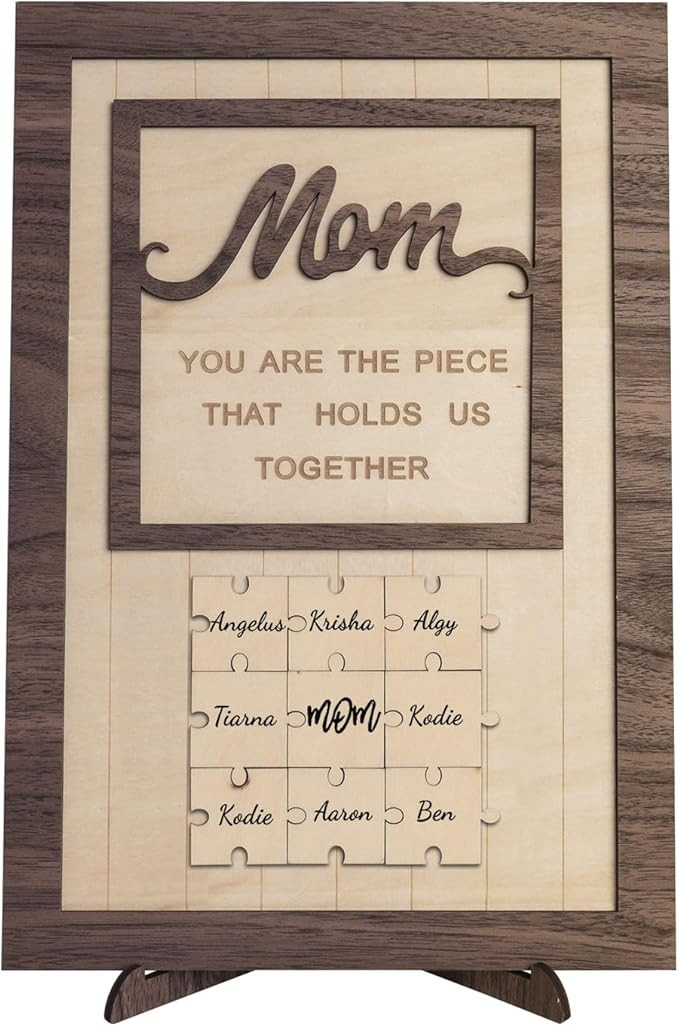 Mom Puzzle Piece Gift You Are The Piece That Holds Us Together, Personalized Handmade Mothers Day... | Amazon (US)