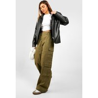Womens Pocket Detail Cargo Straight Pants - Green - 10 | boohoo (US & Canada)