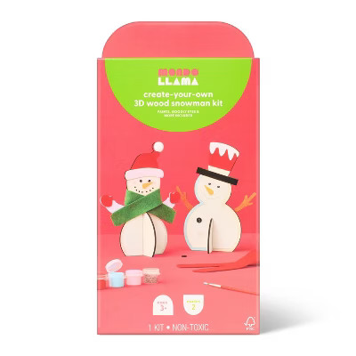 Christmas Craft 3D 2ct Wood Snowman Painting Activity Kit - Mondo Llama™ | Target