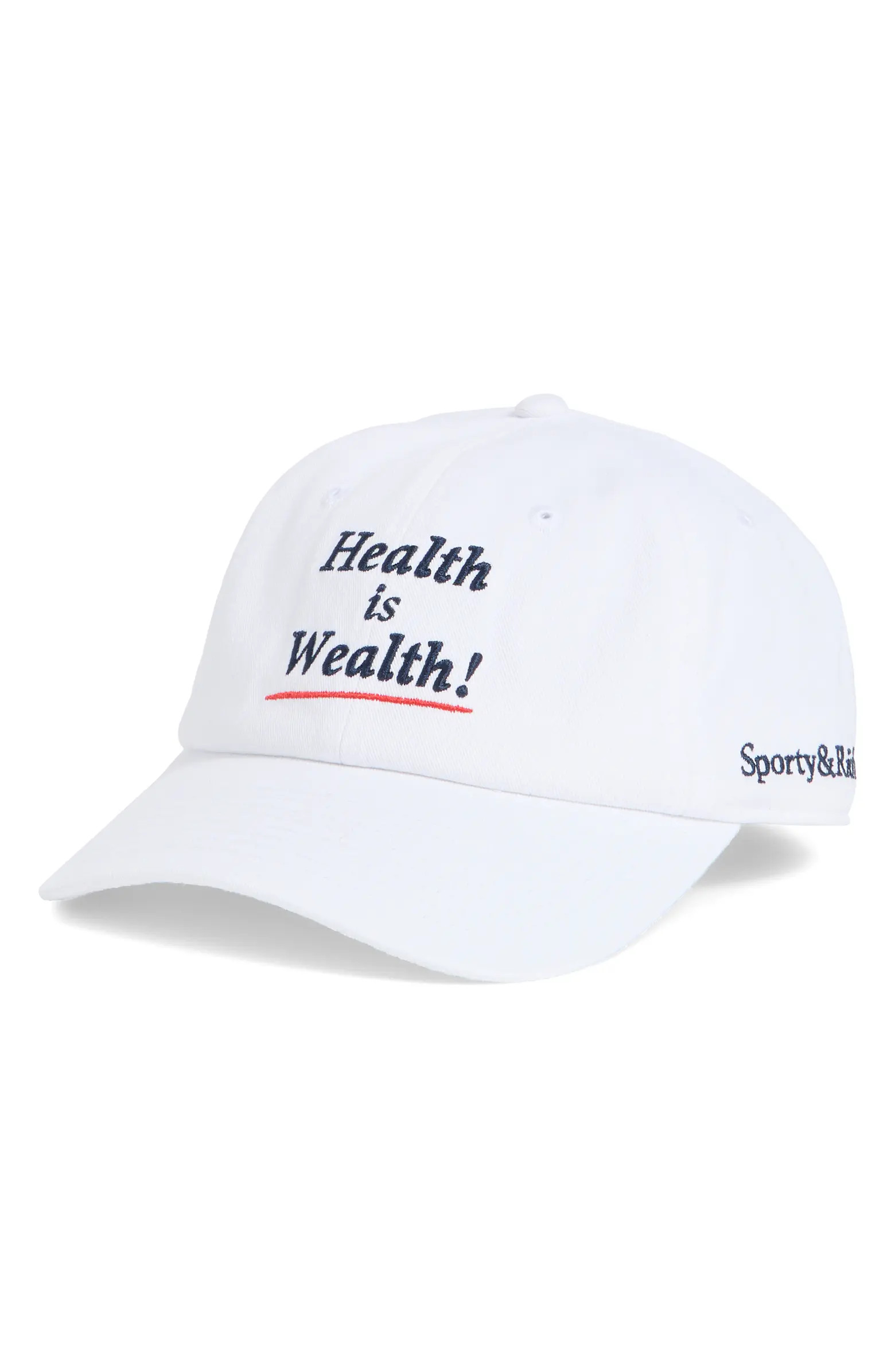 Health Is Wealth Embroidered Baseball Cap | Nordstrom