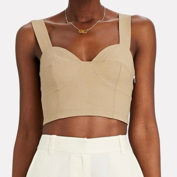 A.L.C. Alessandra Cropped Bustier Linen Blend Top | Poshmark