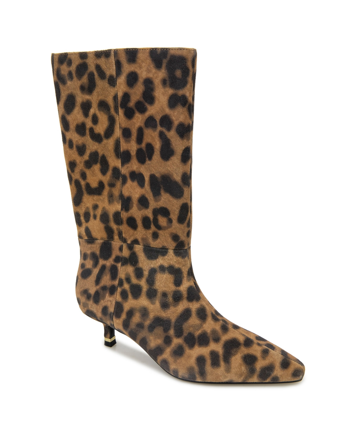Kenneth Cole New York Women's Meryl Kitten Heel Boots - Leopard Suede | Macy's