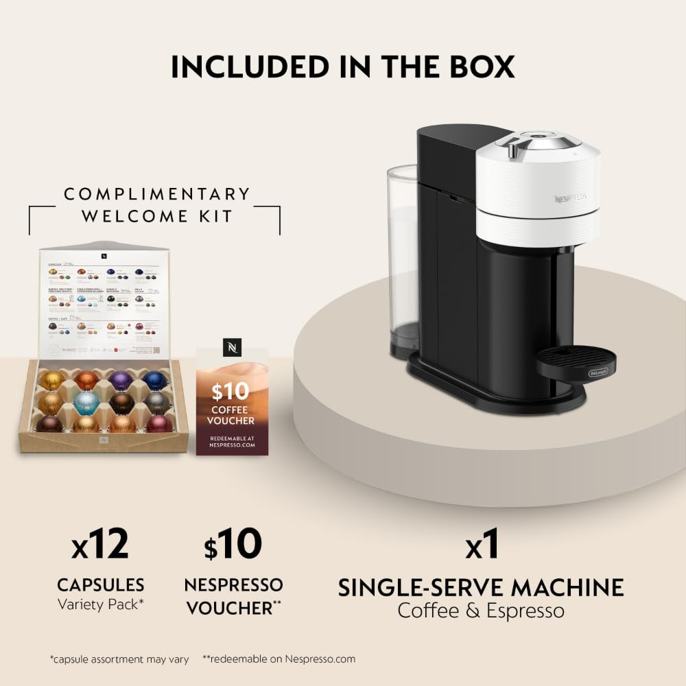 Nespresso Vertuo Next Coffee and Espresso Maker by De'Longhi, White | Amazon (US)