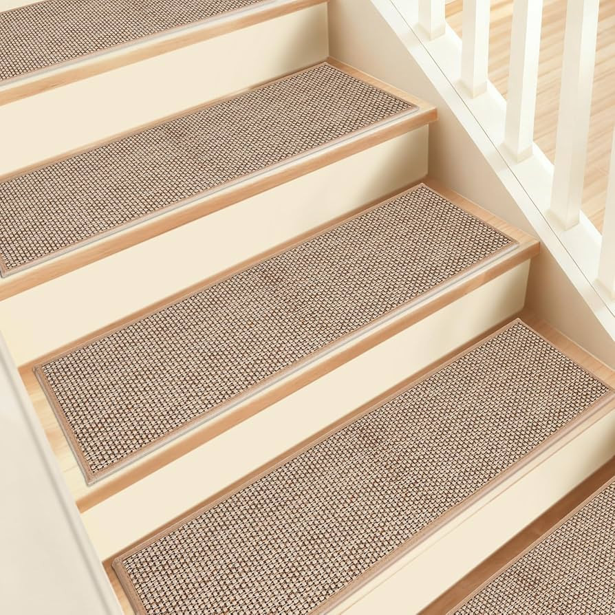 Stair Treads Non Slip, 15 Pack 8" X 30" Beige Stair Runners for Wooden Steps Non Slip with Reusab... | Amazon (US)