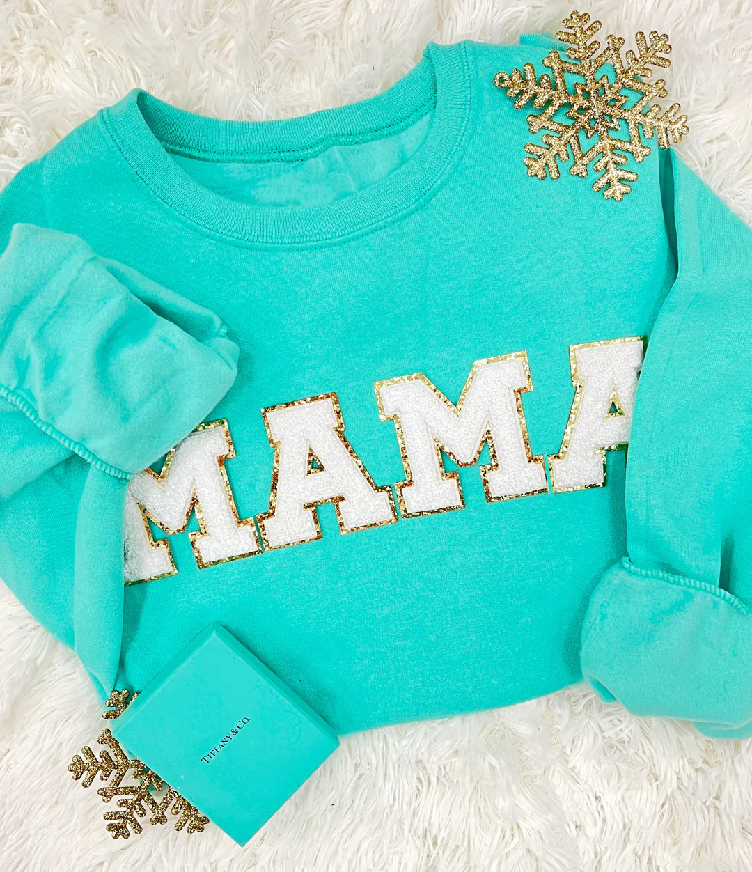 Mama/Mom Letter Patch Crewneck Sweatshirt | United Monograms