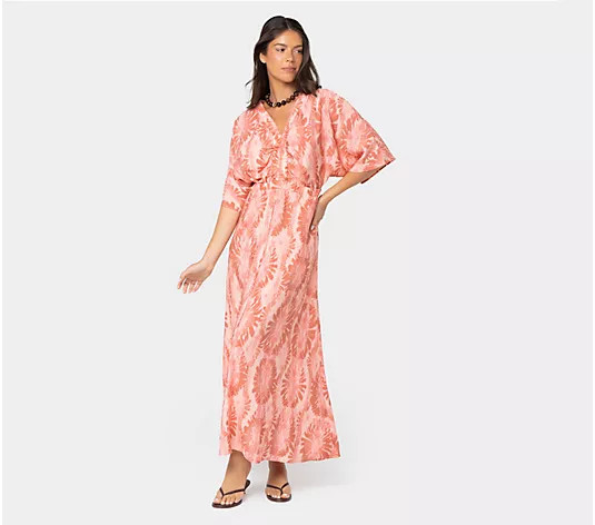 Peace Love World Regular Boheme Printed V-Neck Maxi Dress - QVC.com | QVC