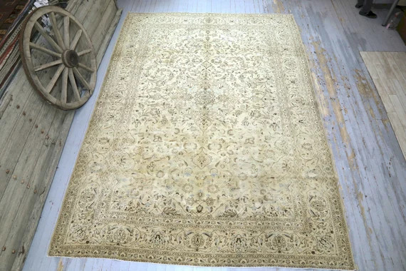 9.4x13 TURKISH Area Rug Oushak Vintage Rug Living Room Rug | Etsy | Etsy (US)